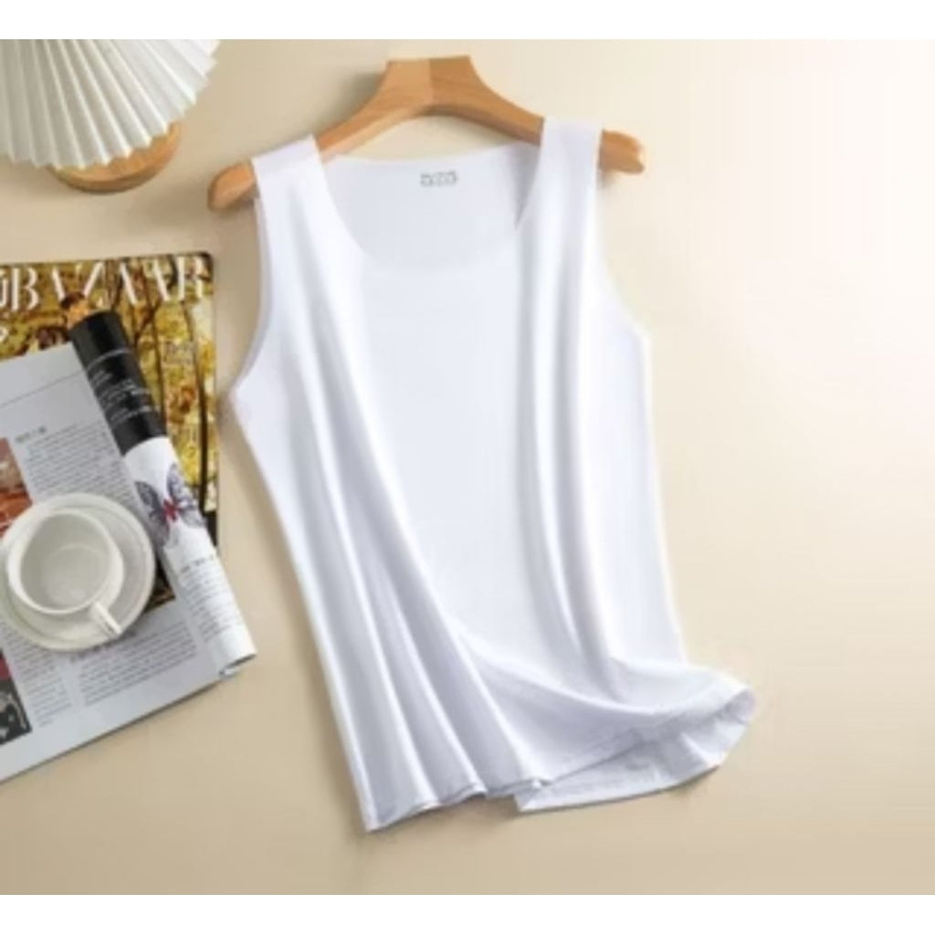 Pekanbaru Tanktop wanita ice silk tipis nyaman dingin tanpa lengan