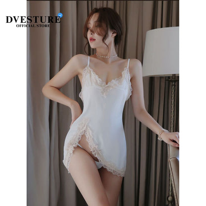 Pekanbaru Lingerie Dress Set A-112 Satin Silk Baju Tidur Dinas Wanita Dewasa