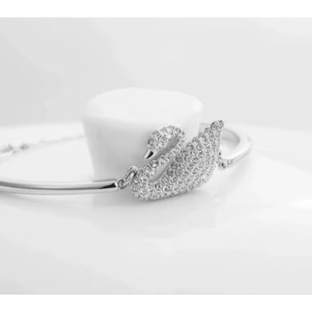 Pekanbaru Gelang Bracelets Fashion Swan Cuff Bracelet With Zircon Women Animal Bird