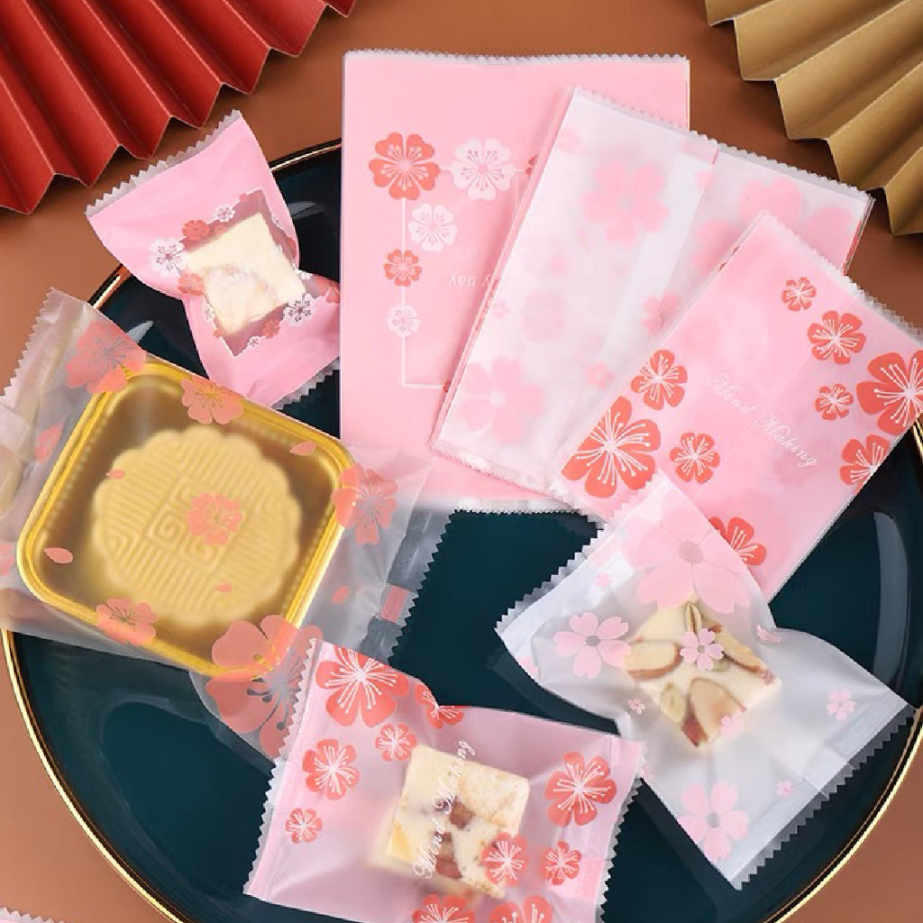 Pekanbaru Plastik Mooncake / Kue Bulan Non-Seal Motif Happy Mid Autumn Festival Berbagai Ukuran Per Pack