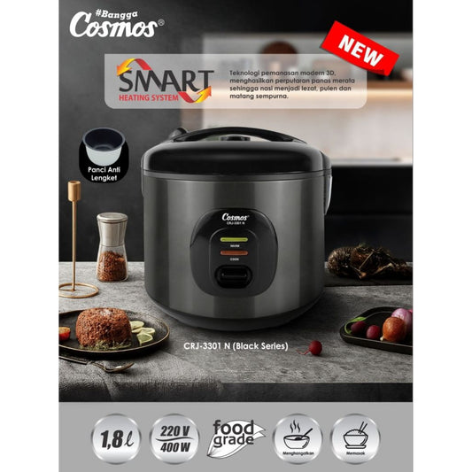Pekanbaru Magic Com Cosmos Crj-3301Nb Black Series 1.8 Liter / Rice Cooker Cosmos Crj 3301 Nb / Crj3301Nb / Crj 3301Nb