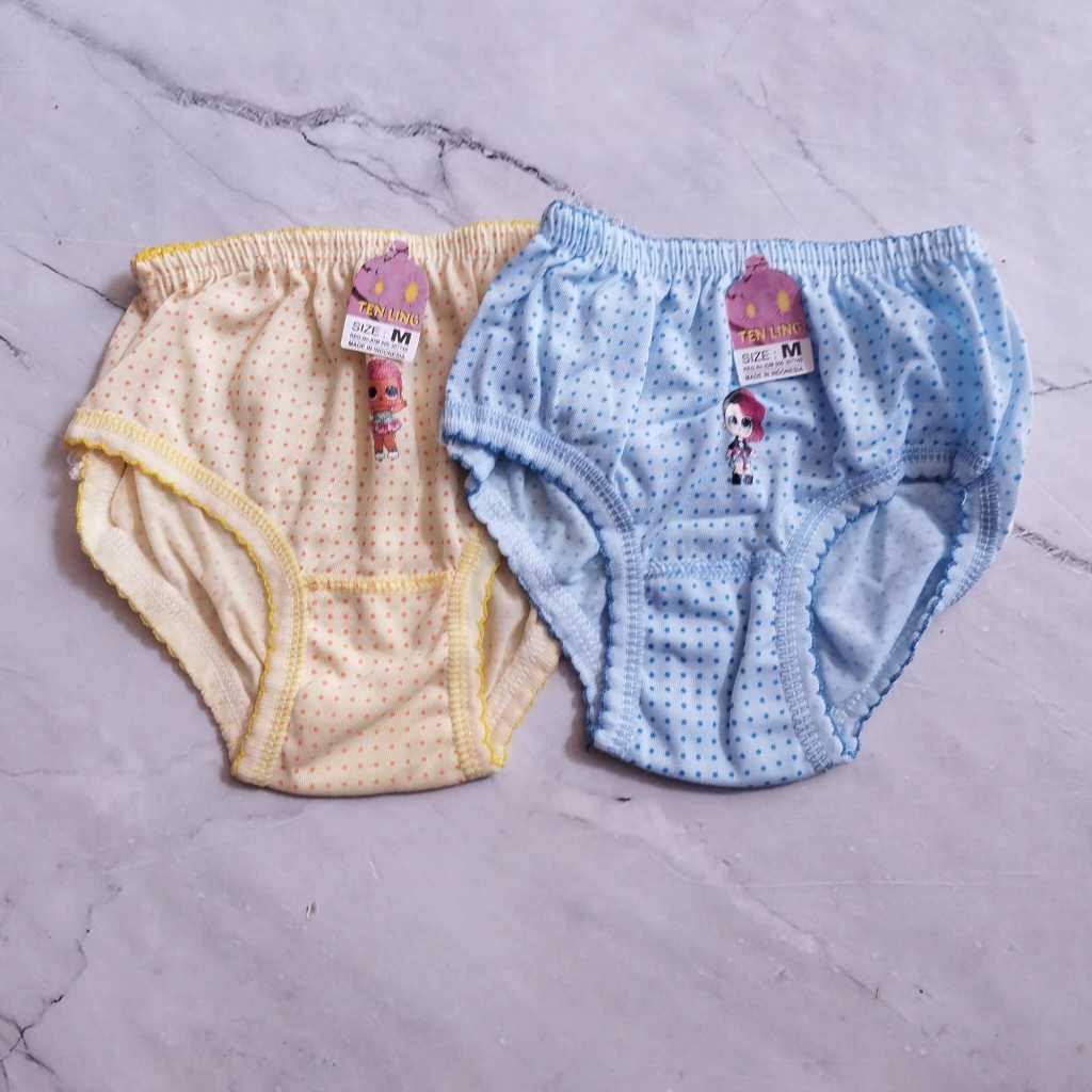 Celana dalam anak perempuan bahan kaos lembut motif polkadot Celana dalam anak perempuan strawberry