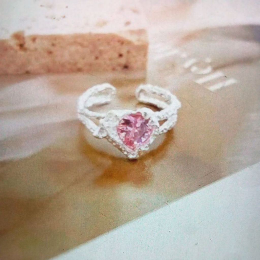Pekanbaru Cincin Wanita Diamond Fashion Korea Cincin Bentuk Hati Simple Ring