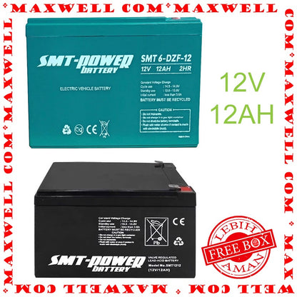 Pekanbaru Battery Kering Vrla/Aki Kering Vrla/Battery Ups Merk Smt 12V 12Ah Smt1212 - Smt 6-Dzf-12 2Hr Original Smt Power