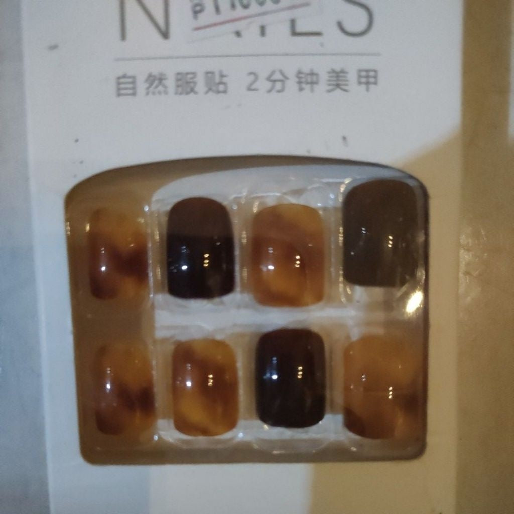Pekanbaru (24Pcs Free Lem) Kuku Palsu Murah Tahan Air Fashion Nail Art 3D Korea Fake Nails Manicure