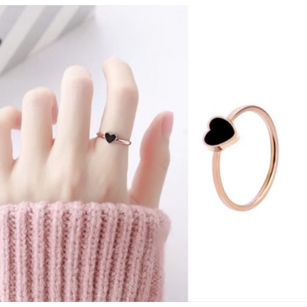 Pekanbaru Cincin Wanita Diamond Fashion Korea Cincin Bentuk Hati Simple Ring