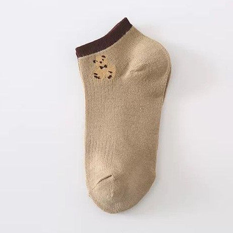 [littlecrab] Kaos Kaki Teddy Bear Pendek Coklat Hitam Putih Moka Cream Cute Bear Women Socks Kaos Kaki Beruang Lucu Berkualitas Kaos Kaki Soft Lembut High Quality Korean Style
