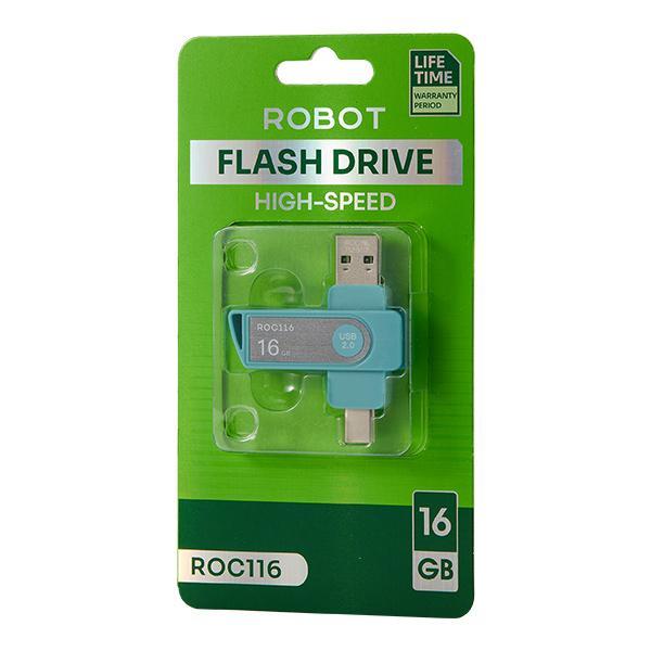 Pekanbaru Robot Roc108 Roc116  Flashdisk 8Gb 16Gb 32Gb 64Gb Dual Otg Interface Usb And Type C