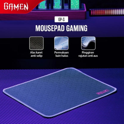 Pekanbaru Gamen Gp-S Mousepad Gaming Anti Slip 22X18 Cm With Soft Surface Tahan Aus Original