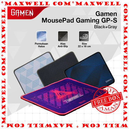 Pekanbaru Gamen Gp-S Mousepad Gaming Anti Slip 22X18 Cm With Soft Surface Tahan Aus Original