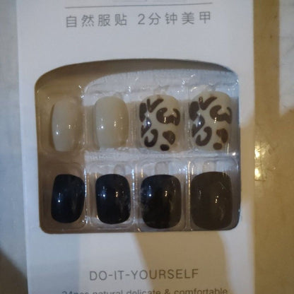 Pekanbaru (24Pcs Free Lem) Kuku Palsu Murah Tahan Air Fashion Nail Art 3D Korea Fake Nails Manicure