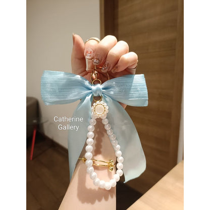 Pekanbaru Hanya 3 Hari Diskon Khusus : Gantungan Tas wanita  Pita Mutiara Clarice Cantik/keychain
