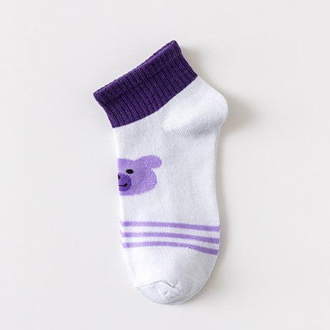 [littlecrab] Kaos Kaki Lotso Lilac Beruang Ungu Putih Soft Color Import Sock High Quality Cute Soft Purple Korean Style
