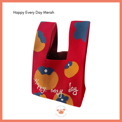 [littlecrab] Tas Rajut Bangkok All Motif Knit Knot Bag Mini Totebag Buffalow Unik Kanvas Premium