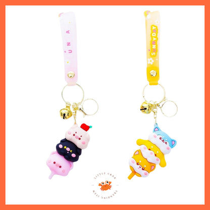 [littlecrab] Gantungan Kunci Motif Doggy Piggy Tumpuk Cute Keychain Gemoy Trio Aksesoris Aesthetic