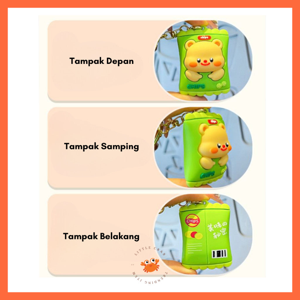 [littlecrab] Gantungan Kunci Snack Butter Bear Loopy Lays Hijau Kuning Keychain Gemoy Aesthetic