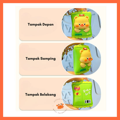 [littlecrab] Gantungan Kunci Snack Butter Bear Loopy Lays Hijau Kuning Keychain Gemoy Aesthetic