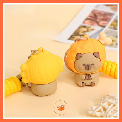 [littlecrab] Gantungan Kunci Capybara Taiyaki Paha Ayam Food Keychain Beruang Coklat Gemoy Cartoon