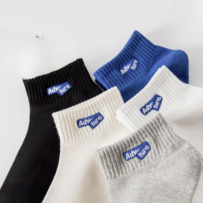 [littlecrab] Kaos Kaki Pendek Adventure High Quality Socks Simple Unisex Hitam Putih Biru Abu