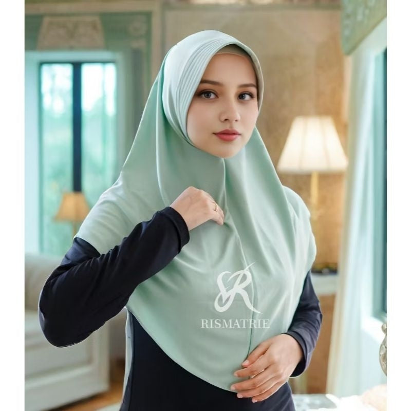 Pekanbaru Hijab Bergo Jersey Hamidah / Bergo Jersey Menutup Dada / Hijab Instan Jersey