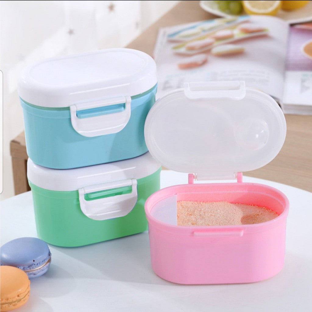 Tempat Kotak Wadah Penyimpanan Susu Bubuk Bayi Traveling Portabel Traveling Sealed Anti Tumpah HQ