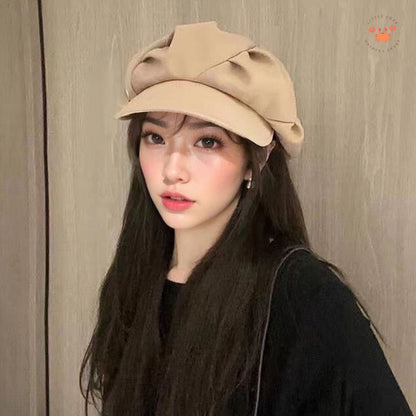 [littlecrab] Topi Baret Bentuk Awan Cloud Puff Simple Cute Aesthetic Retro Korean Style Topi Seniman
