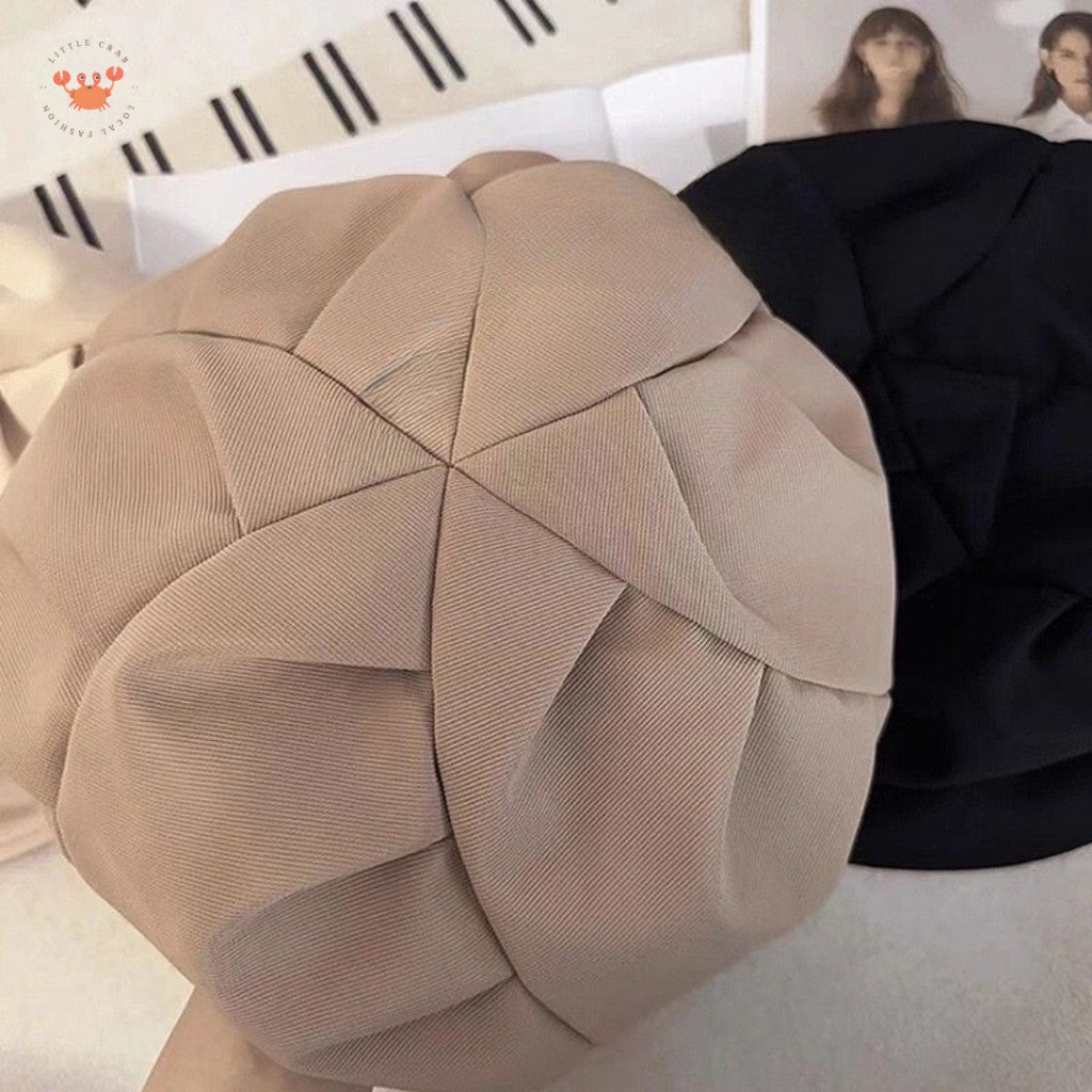 [littlecrab] Topi Baret Bentuk Awan Cloud Puff Simple Cute Aesthetic Retro Korean Style Topi Seniman