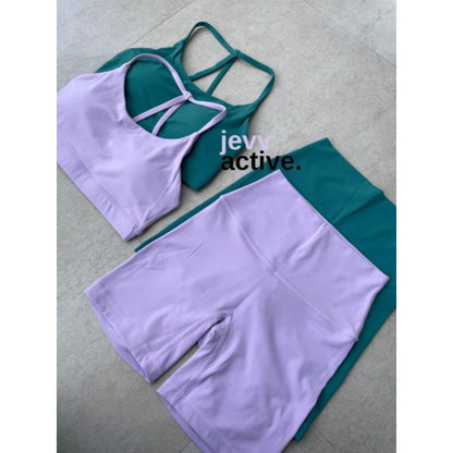 Pekanbaru JevyActive - Mochi Set - Short Pants + Sport Bra Set - Baju Olahraga Wanita