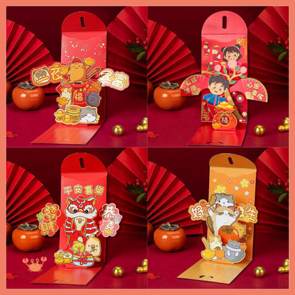 [littlecrab] Amplop Angpao 3d Pop Up Birthday Wedding Imlek Full Pattern Premium 3 Dimensi Timbul CNY