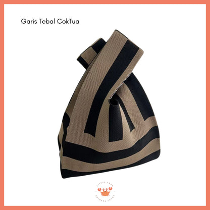 [littlecrab] Tas Rajut Bangkok All Motif Knit Knot Bag Mini Totebag Buffalow Unik Kanvas Premium
