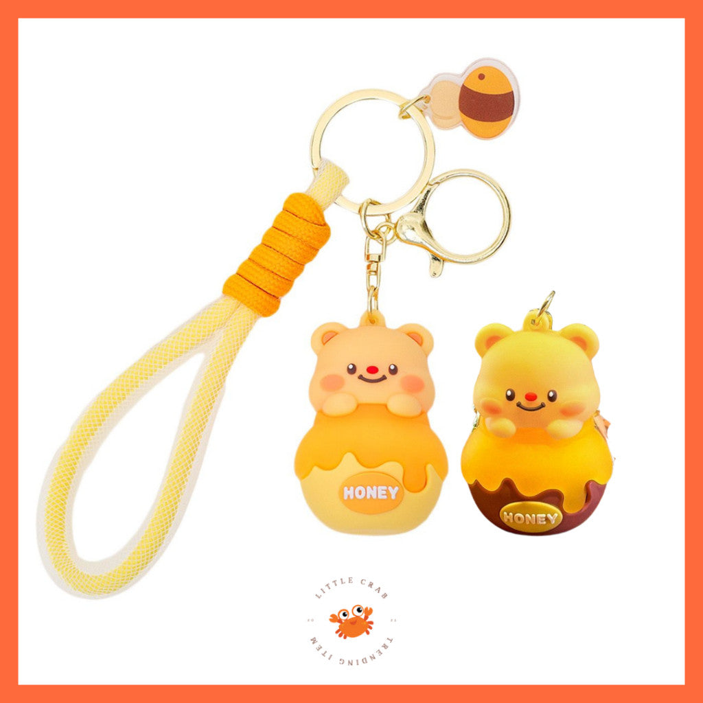 [littlecrab] Gantungan Kunci Honey Butter Bear Tong Madu Keychain Gemoy Beruang Cartoon Aesthetic