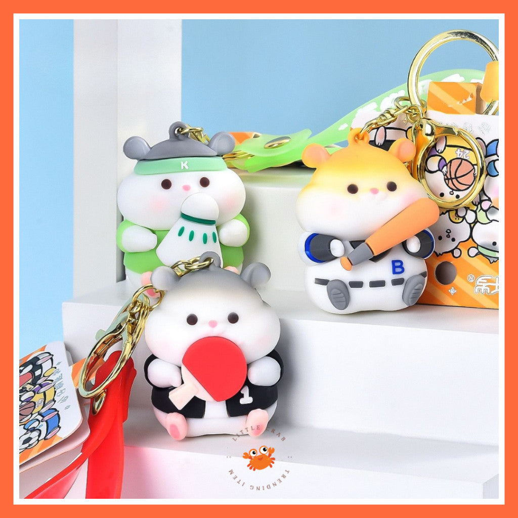 [littlecrab] Gantungan Kunci Hamster Olahraga Sport Keychain Gemoy Chubby Pet Aesthetic Cartoon