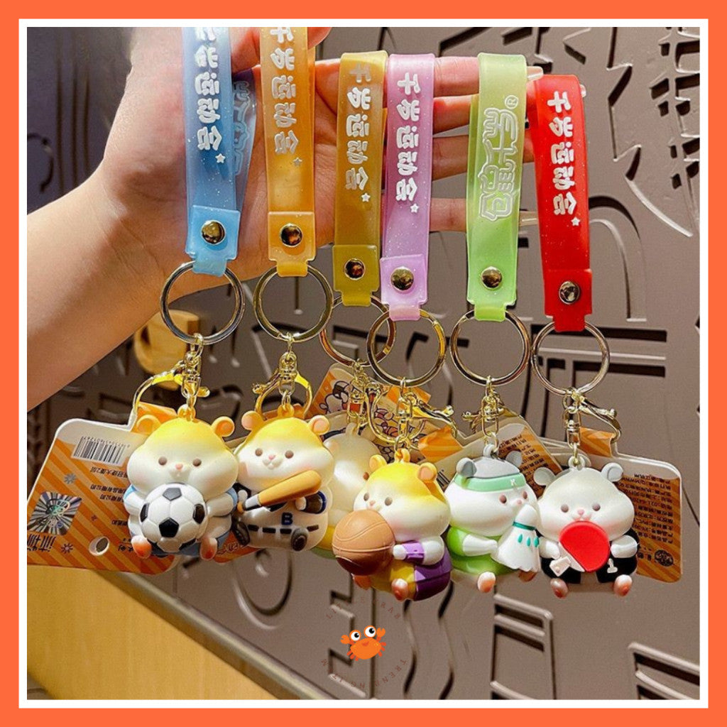 [littlecrab] Gantungan Kunci Hamster Olahraga Sport Keychain Gemoy Chubby Pet Aesthetic Cartoon