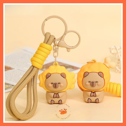 [littlecrab] Gantungan Kunci Capybara Taiyaki Paha Ayam Food Keychain Beruang Coklat Gemoy Cartoon