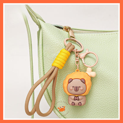 [littlecrab] Gantungan Kunci Capybara Taiyaki Paha Ayam Food Keychain Beruang Coklat Gemoy Cartoon