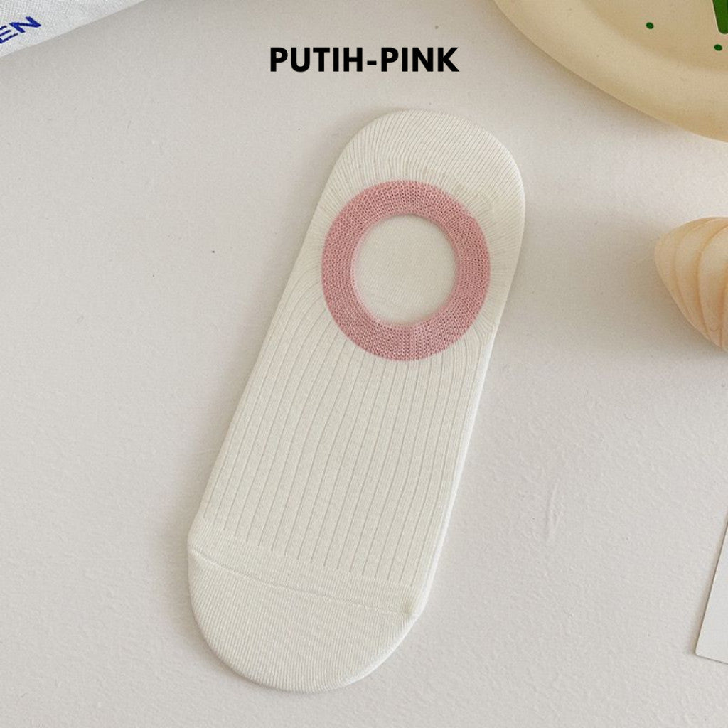[littlecrab] Kaos Kaki Pendek Polos Warna Warni Lucu Unik Motif Plain Two Tone Berkualitas Korean