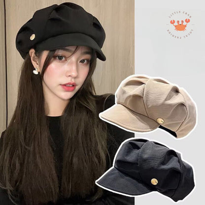 [littlecrab] Topi Baret Bentuk Awan Cloud Puff Simple Cute Aesthetic Retro Korean Style Topi Seniman