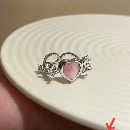 Pekanbaru Cincin Wanita Diamond Fashion Korea Cincin Bentuk Hati Simple Ring