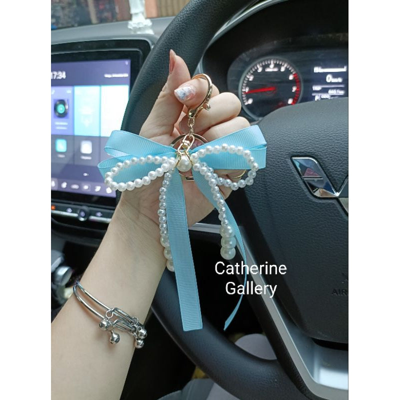 Pekanbaru Gantungan Kunci Pita Mutiara Nicole / Gantungan Tas Pita Mutiara Nicole