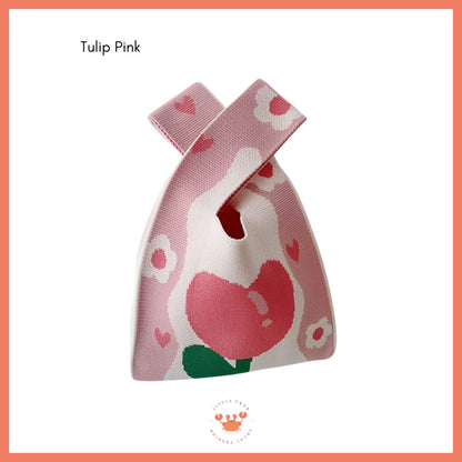 [littlecrab] Tas Rajut Bangkok All Motif Knit Knot Bag Mini Totebag Buffalow Unik Kanvas Premium