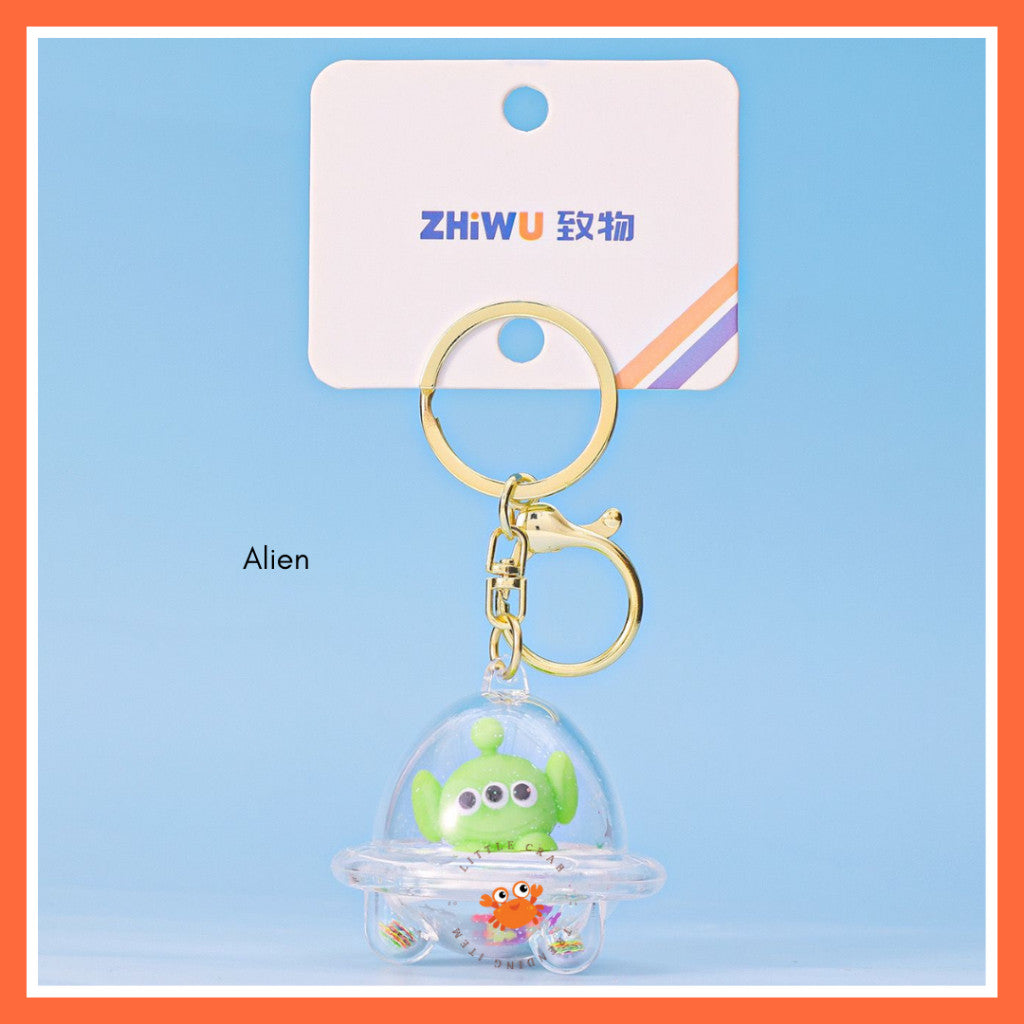 [littlecrab] Gantungan Kunci Uvo Transparan Glitter Lotso Alien Stitch Butter Bear Keychain Gemoy