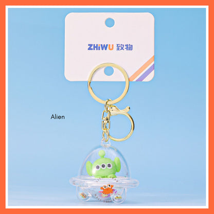[littlecrab] Gantungan Kunci Uvo Transparan Glitter Lotso Alien Stitch Butter Bear Keychain Gemoy