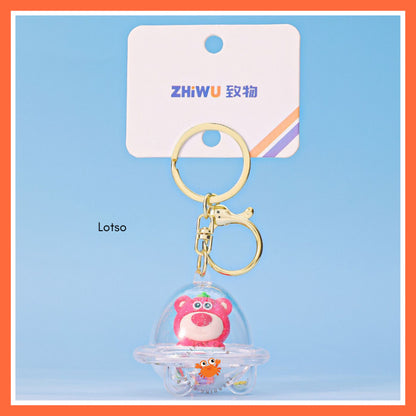 [littlecrab] Gantungan Kunci Uvo Transparan Glitter Lotso Alien Stitch Butter Bear Keychain Gemoy