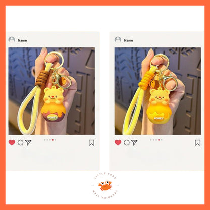 [littlecrab] Gantungan Kunci Honey Butter Bear Tong Madu Keychain Gemoy Beruang Cartoon Aesthetic