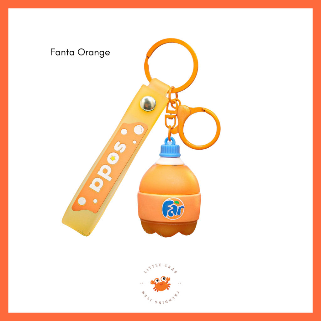 [littlecrab] Gantungan Kunci Botol Soda Gemoy Gendut Cola Keychain Aesthetic Sprite Fanta Pepsi