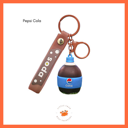 [littlecrab] Gantungan Kunci Botol Soda Gemoy Gendut Cola Keychain Aesthetic Sprite Fanta Pepsi
