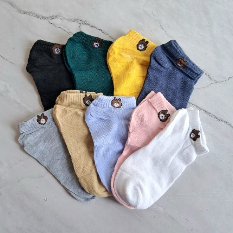 Kaos Kaki Wanita Motif Bear Tebal Terpopuler Kaus Kaki Pendek Lucu