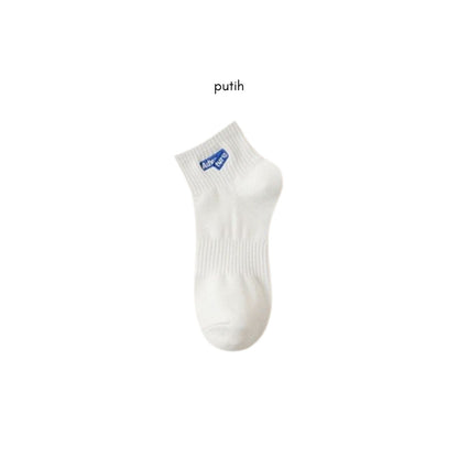[littlecrab] Kaos Kaki Pendek Adventure High Quality Socks Simple Unisex Hitam Putih Biru Abu