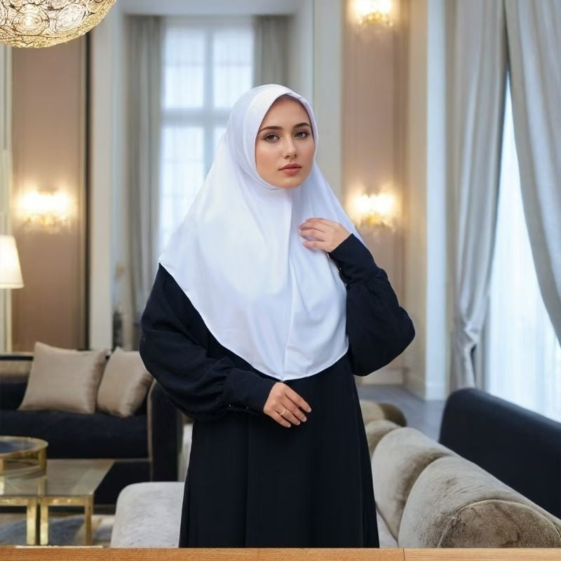 Pekanbaru Hijab Bergo Jersey Hamidah / Bergo Jersey Menutup Dada / Hijab Instan Jersey
