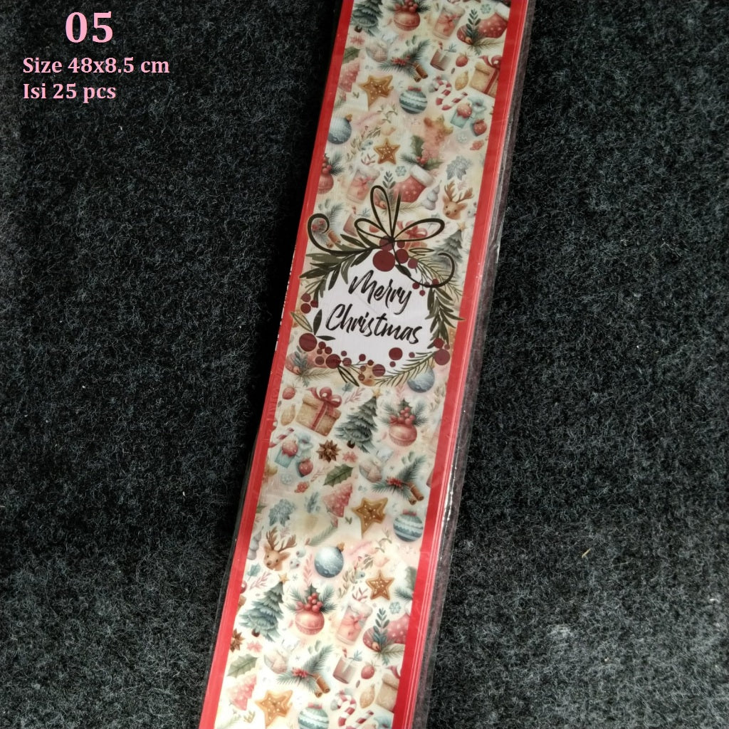 Pekanbaru Christmas Paper Belt / Pita Kertas Natal 48X 8.5 Cm Per Pack